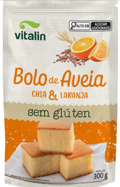 Mistura para Bolo de Aveia Chia e Laranja 300g Vitalin