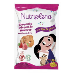 Rosquinha Integral de Morango Sem Açucar Nutripleno - Linha Infantil Show da Luna 30g