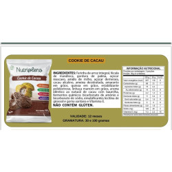 Cookie Integral Sabor Cacau Sem Açucar Nutripleno 30g